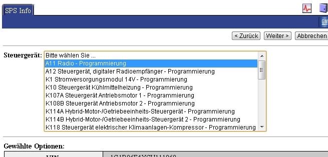 Geräteauswahl