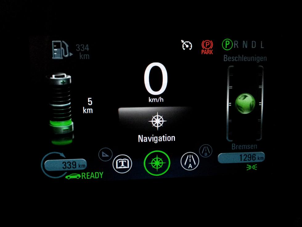 Hauptdisplay mit 5km Restweg