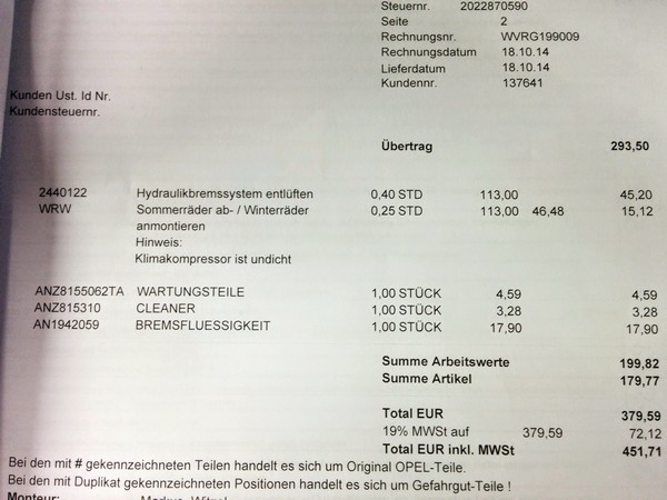 Rechnungsausschnitt - Teil 2